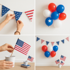 Step by step guide to creating an Instagrammable corner for the 4th of July