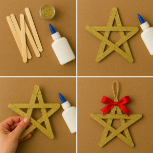 DIY Christmas star popsicle sticks step by step