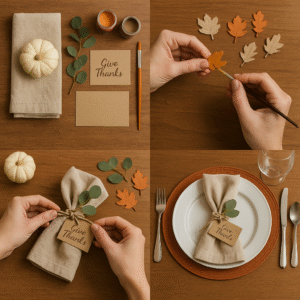 DIY Thanksgiving table setting step by step