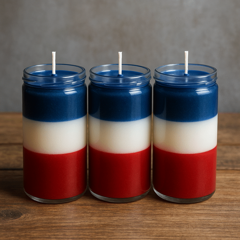 DIY American flag candles for 4th of July