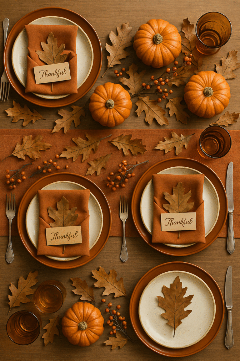 Handmade Thanksgiving table setting