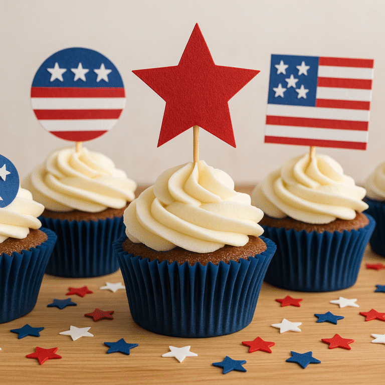 July 4th cupcake toppers